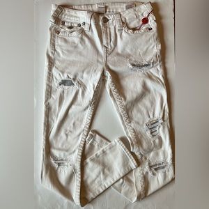 NWT True Religion white stretch skinny jeans